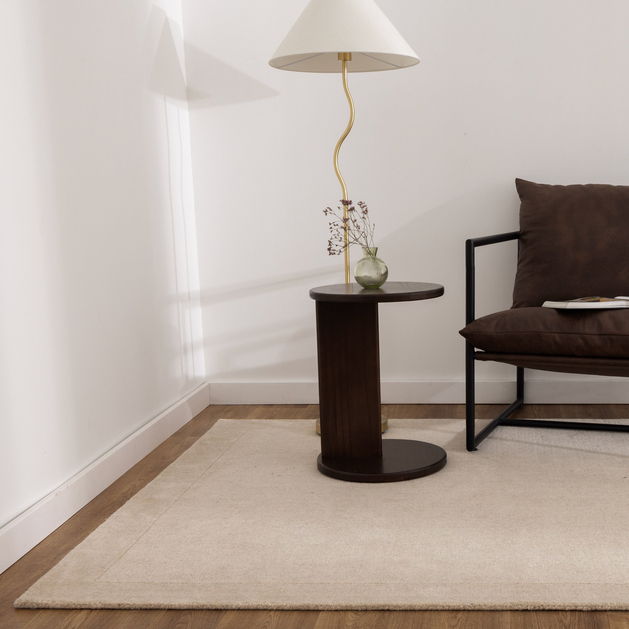 Calley Natural Border Wool Rug