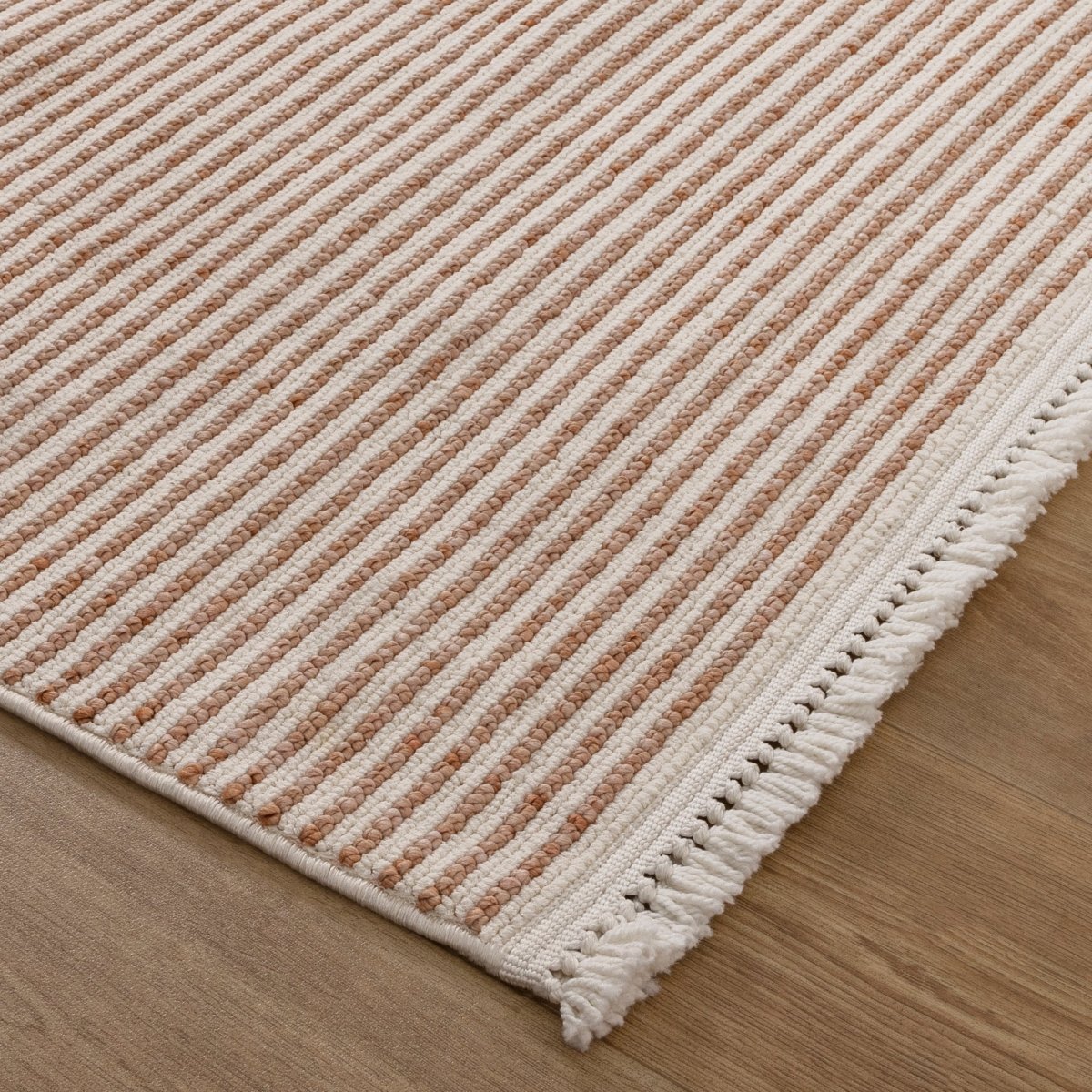 Alira Pink Ivory Loop Stripes Rug