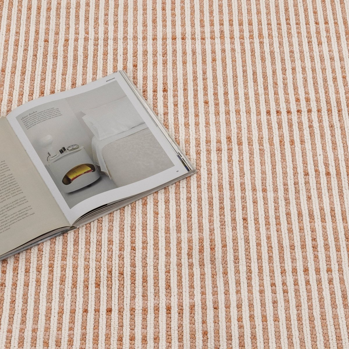 Alira Pink Ivory Loop Stripes Rug