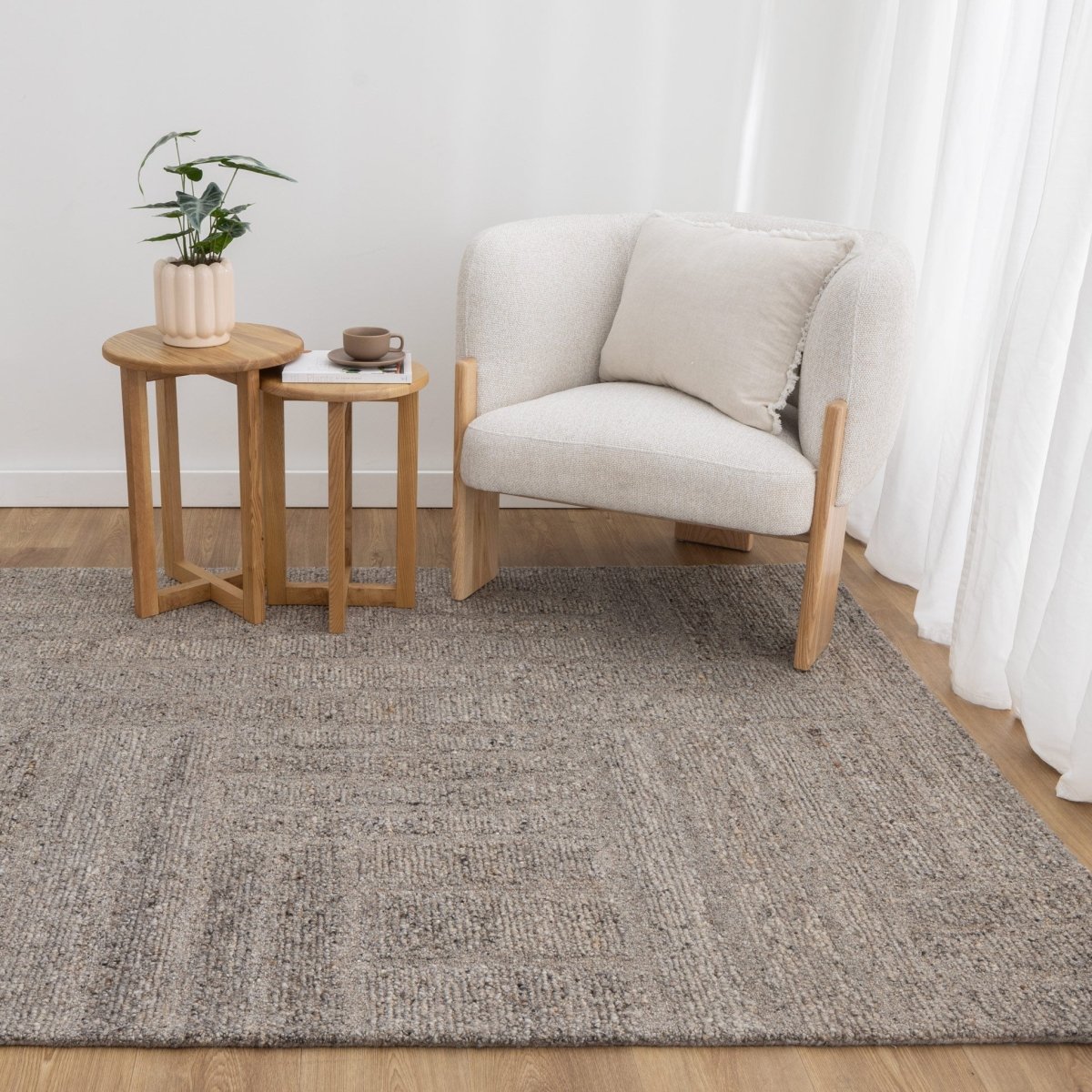 Arana Brown Grey Modern Wool Rug