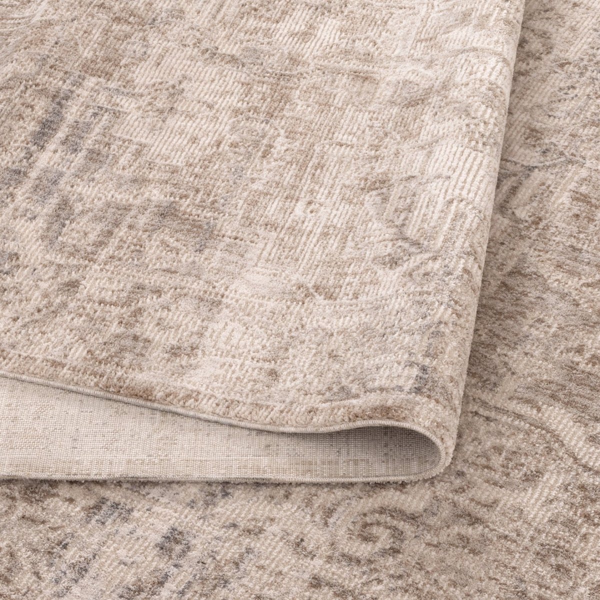 Ayra Beige & Blue Distressed Vintage Rug