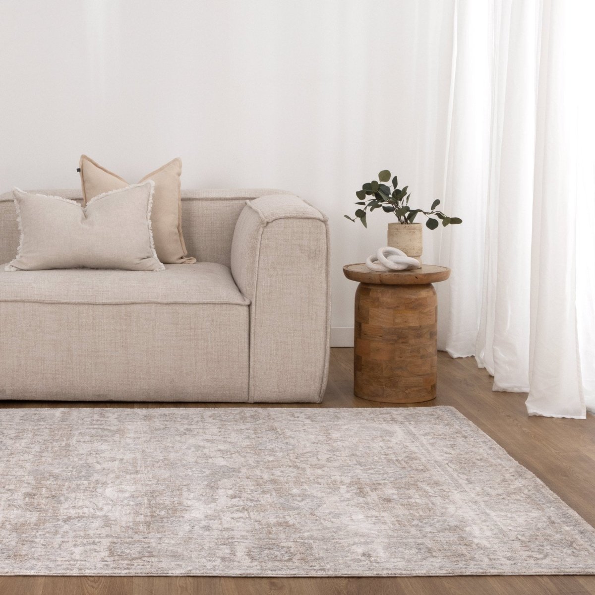 Ayra Beige & Blue Transitional Rug