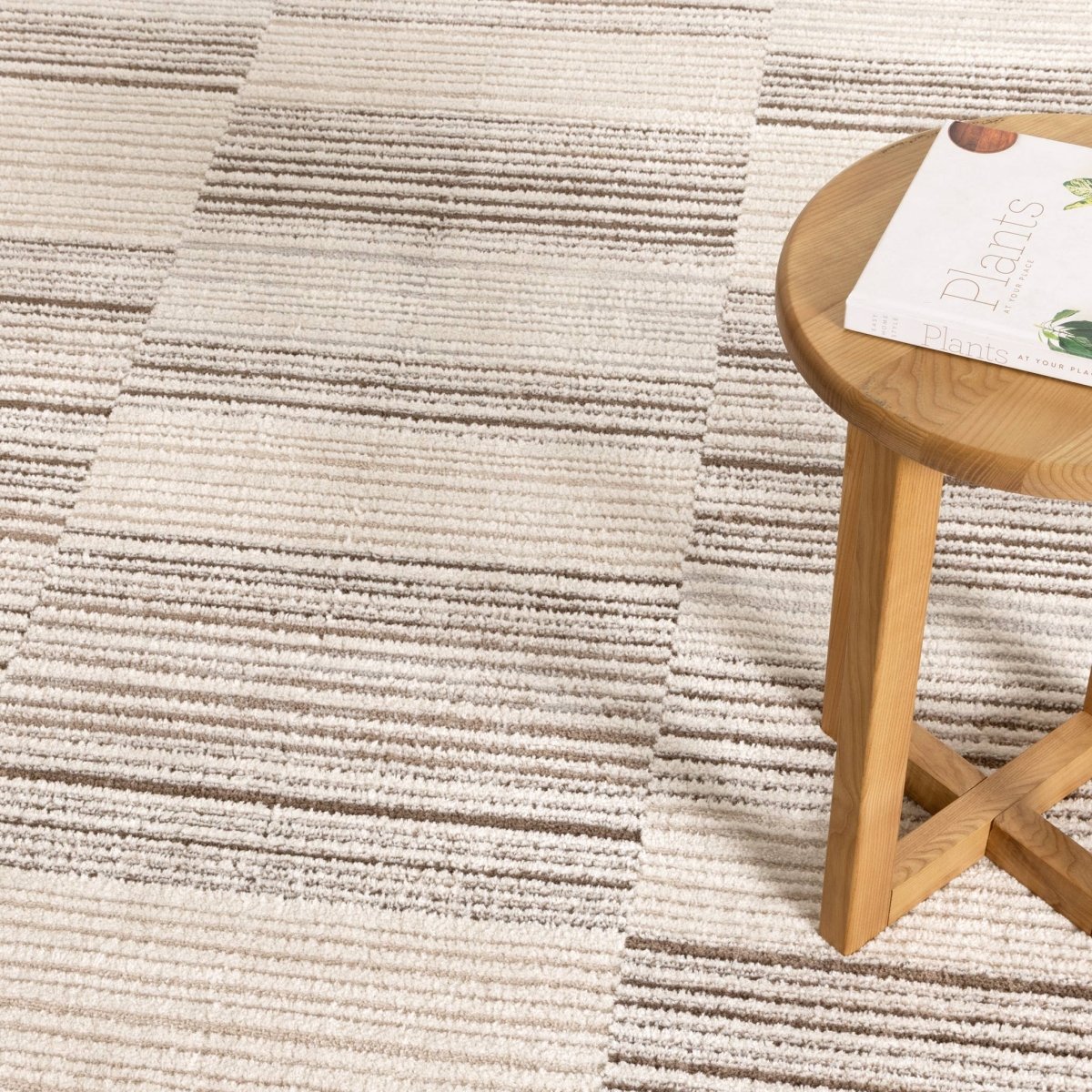 Belisse Lines Beige Brown Rug