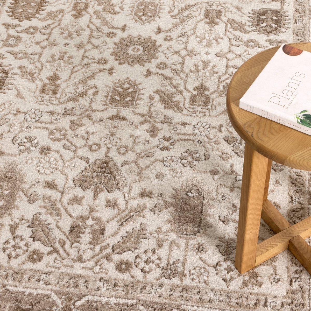 Belisse Oriental Border Brown Rug