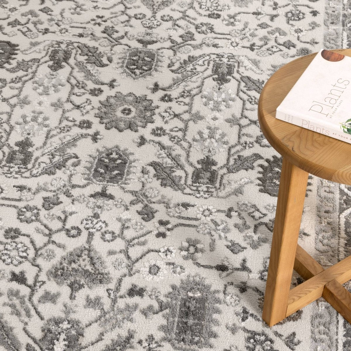 Belisse Oriental Border Grey Rug