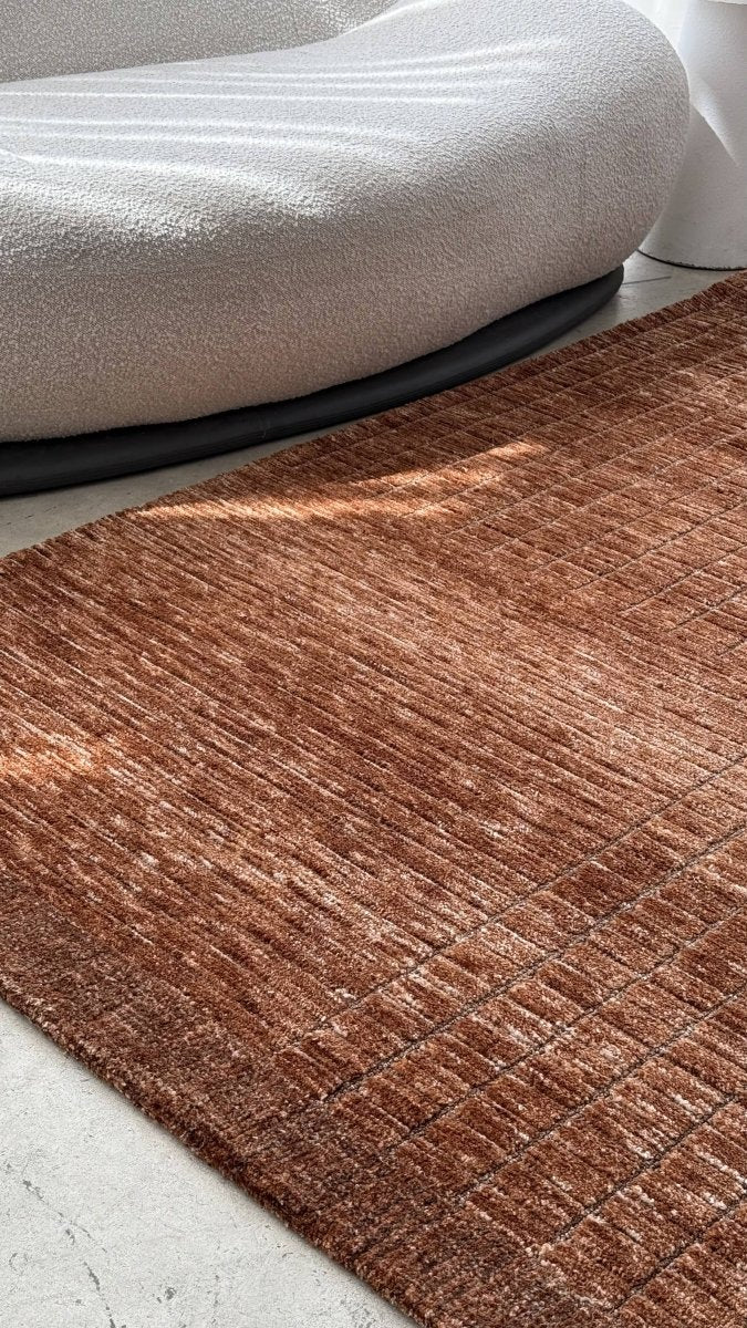 Crest Terracotta Modern Rug