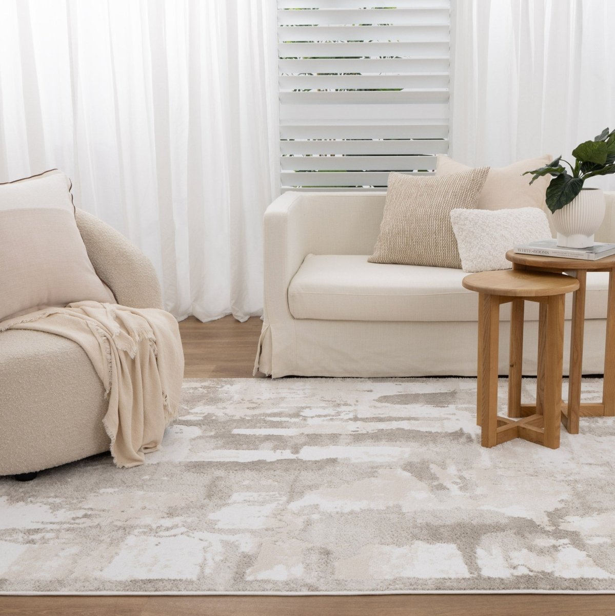 Eloura Abstract Wash Beige Rug