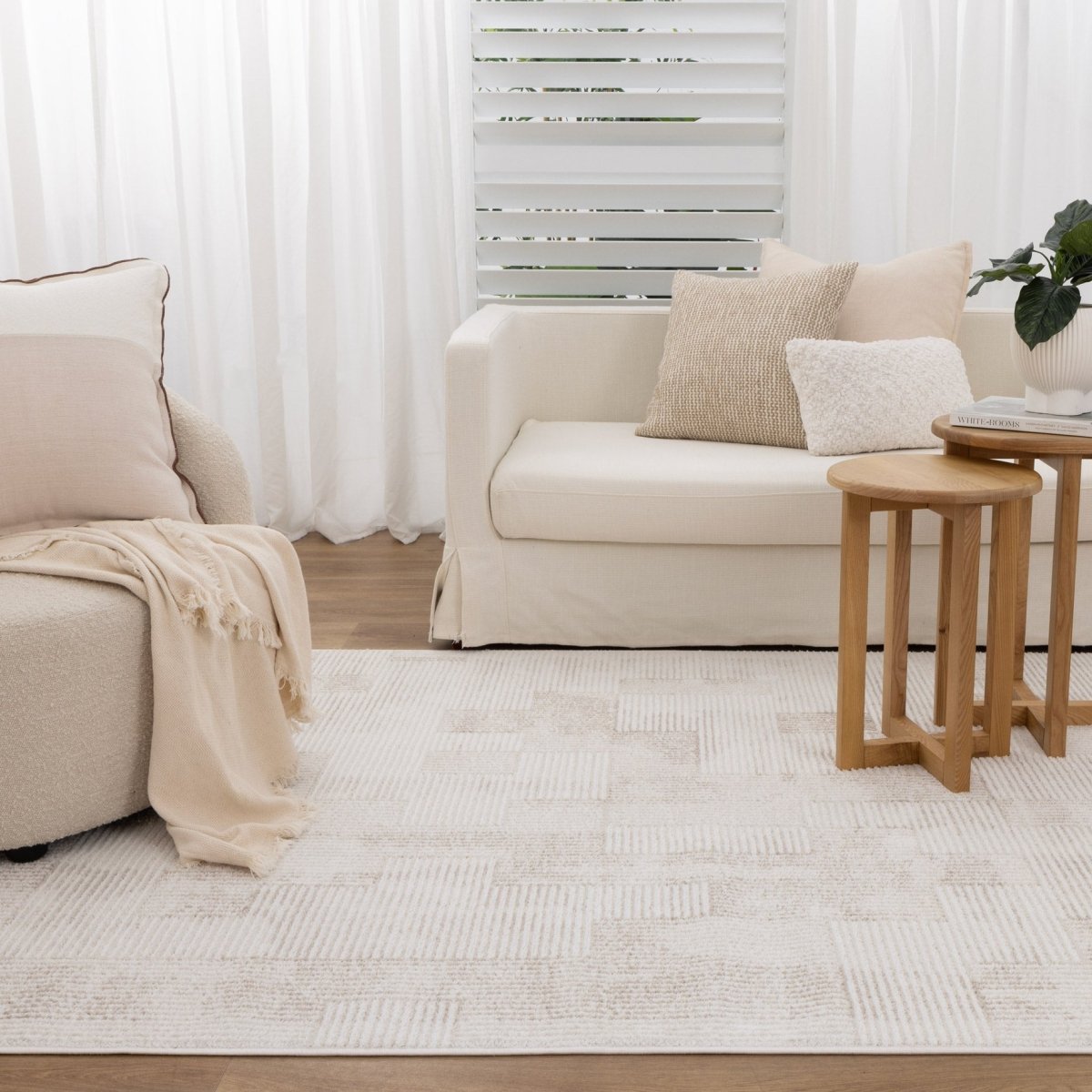 Eloura Distressed Shapes Beige Rug