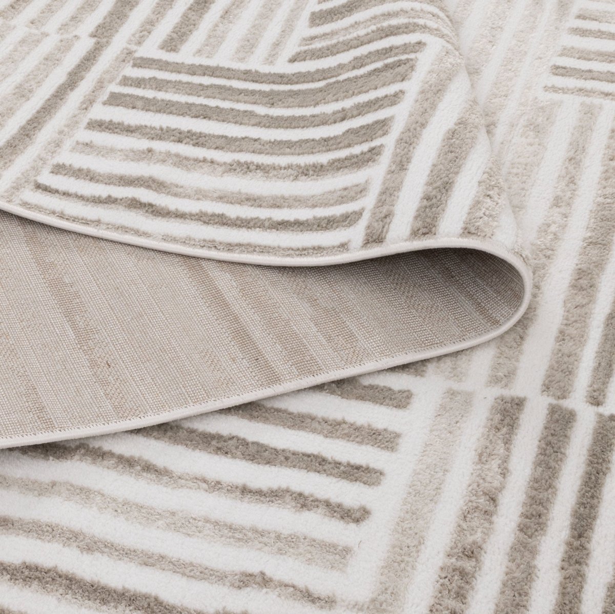Eloura Geometric Lines Beige Rug