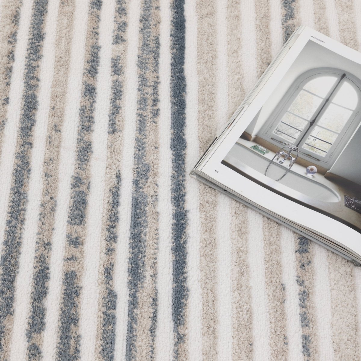 Eloura Geometric Lines Blue Rug