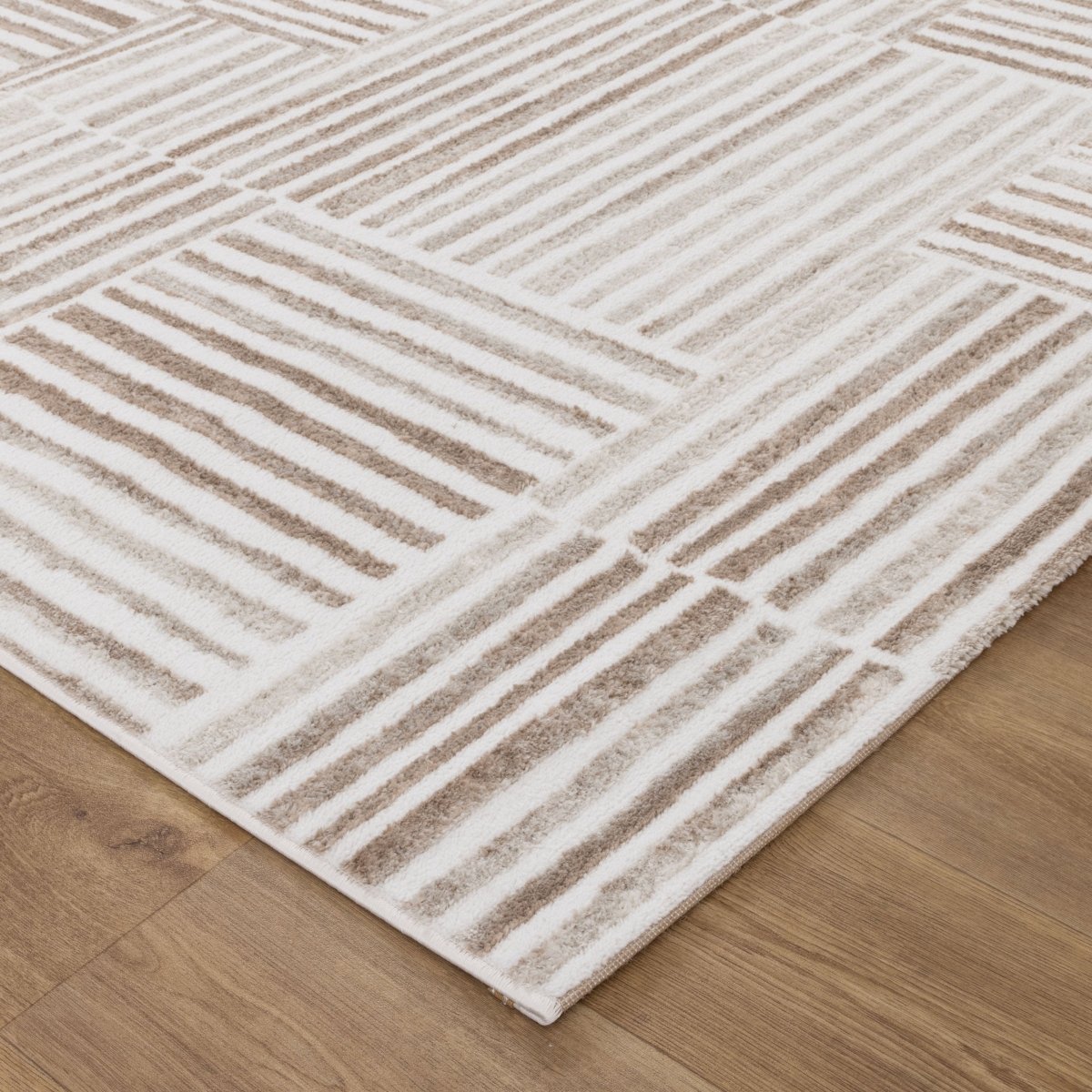 Eloura Geometric Lines Brown Rug