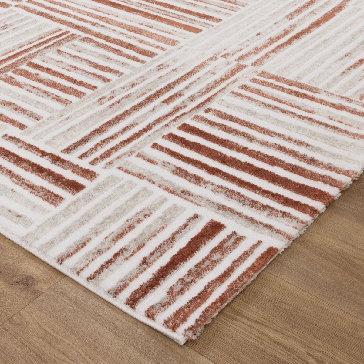 Eloura Geometric Lines Rust Rug