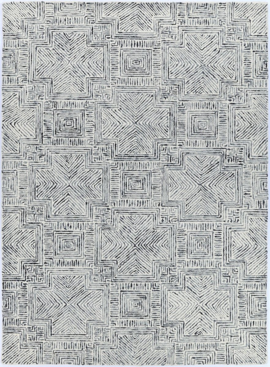 Enchant Labyrinth Charcoal Wool Rug Area Rug | Ruggy