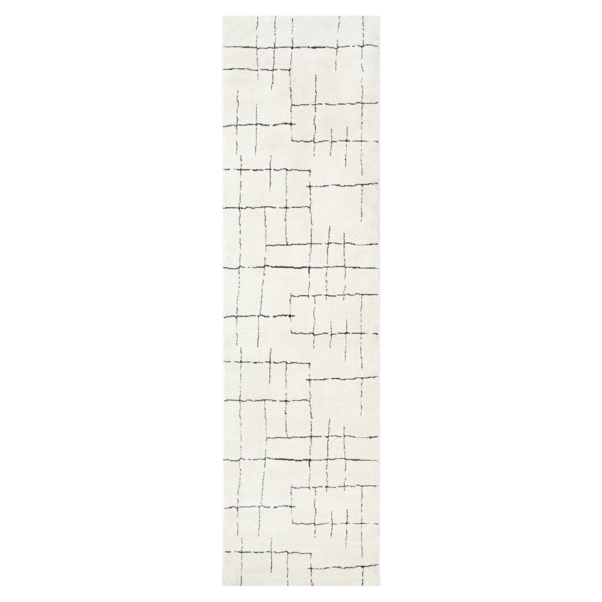 Luna Abstract Lines Black Cream Rug