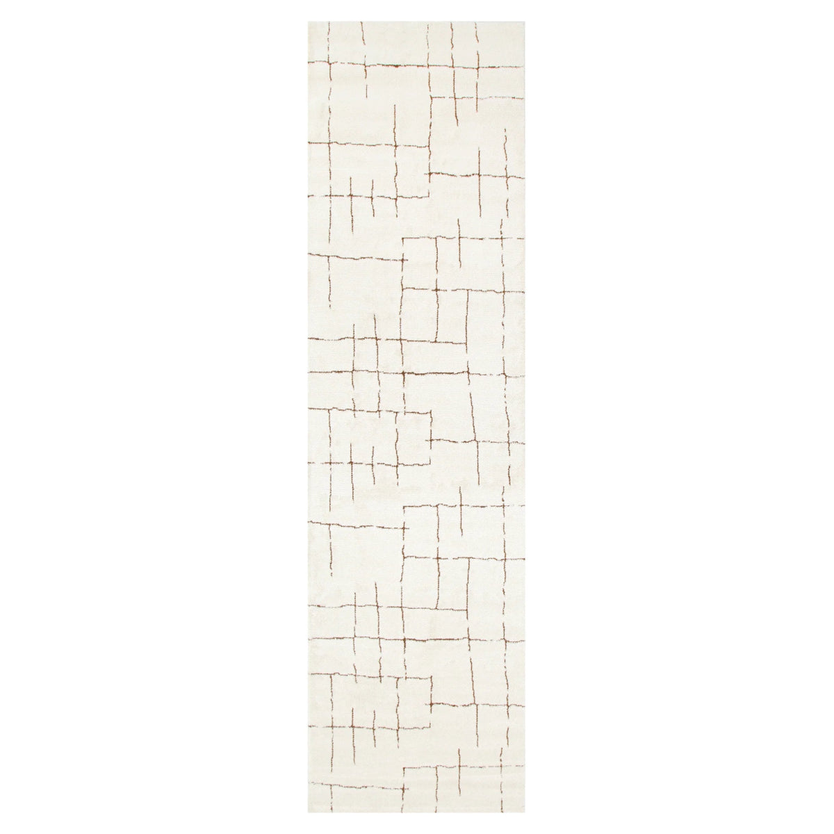 Luna Abstract Lines Brown Cream Rug
