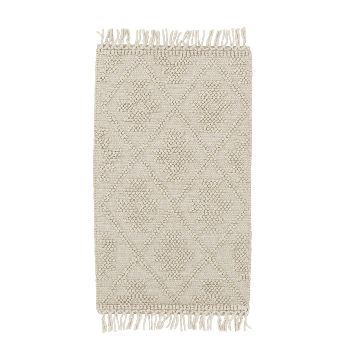 Marco Geometric Beige Wool Rug