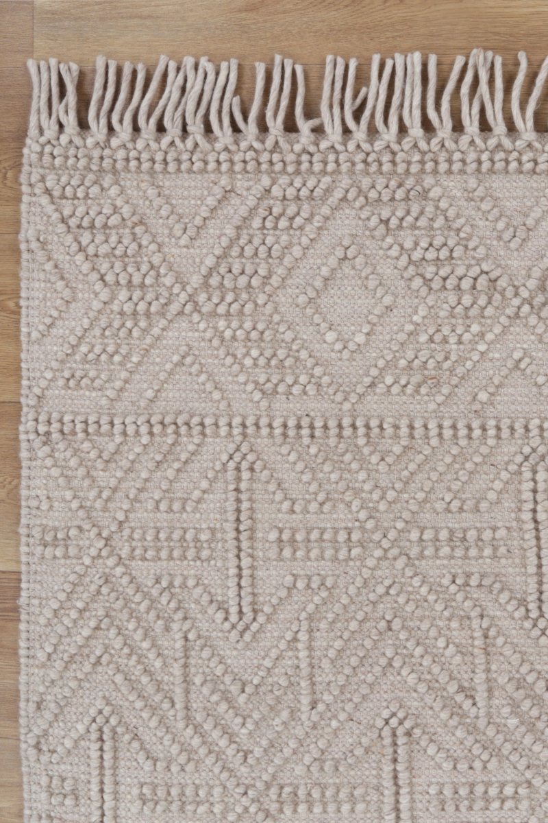 Marco Geometric Brown Wool Rug