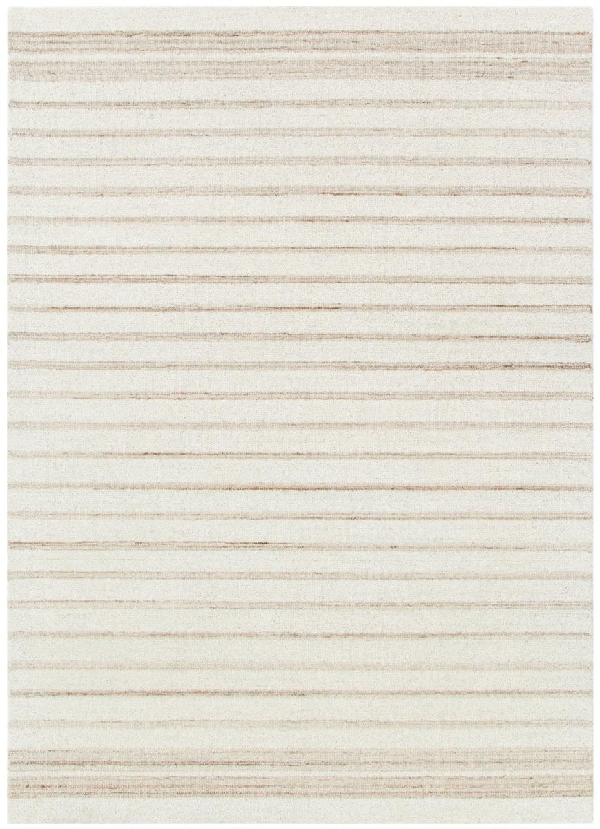 Nancy Stripes Ivory Beige Wool Rug