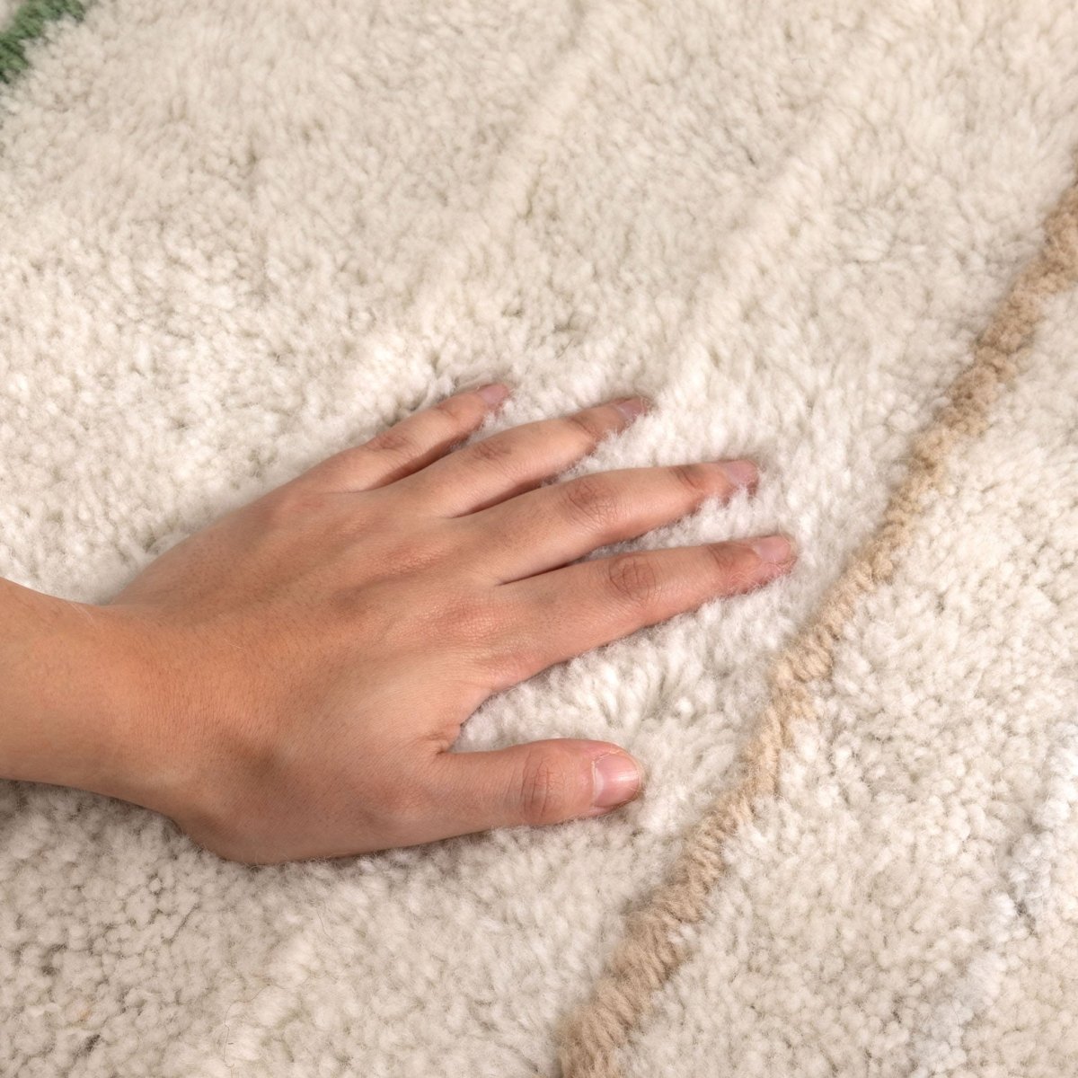 Noola Olive Stripe Washable Wool Rug