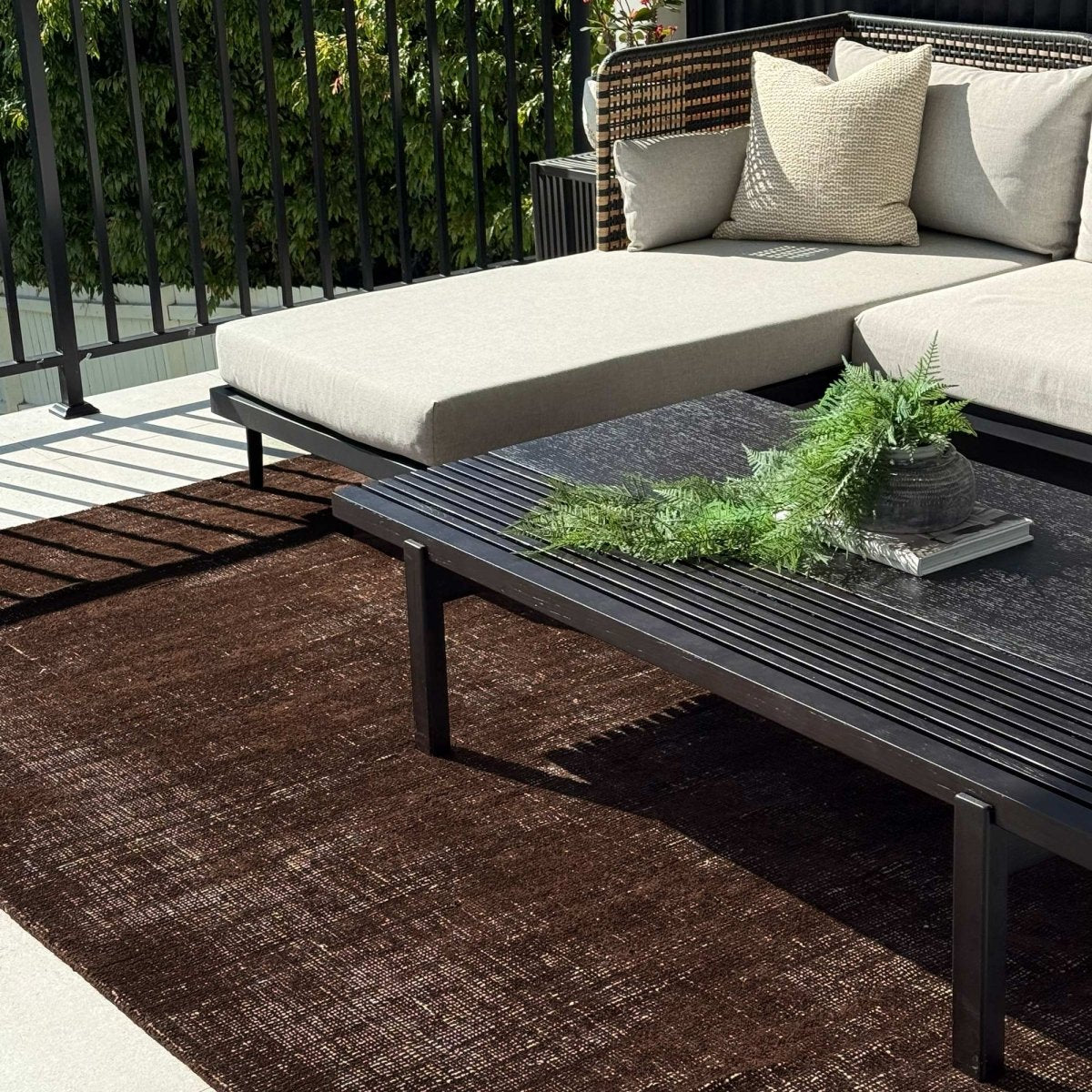 Novara Chocolate Brown Indoor Outdoor Rug