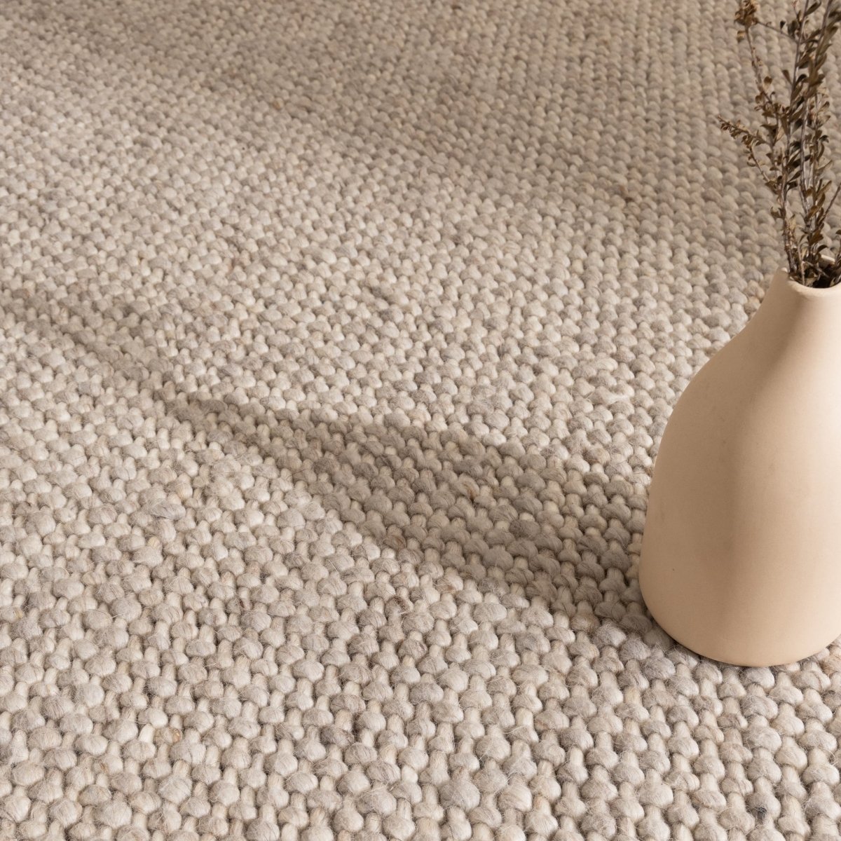 Paloma Beige Chunky Wool Rug