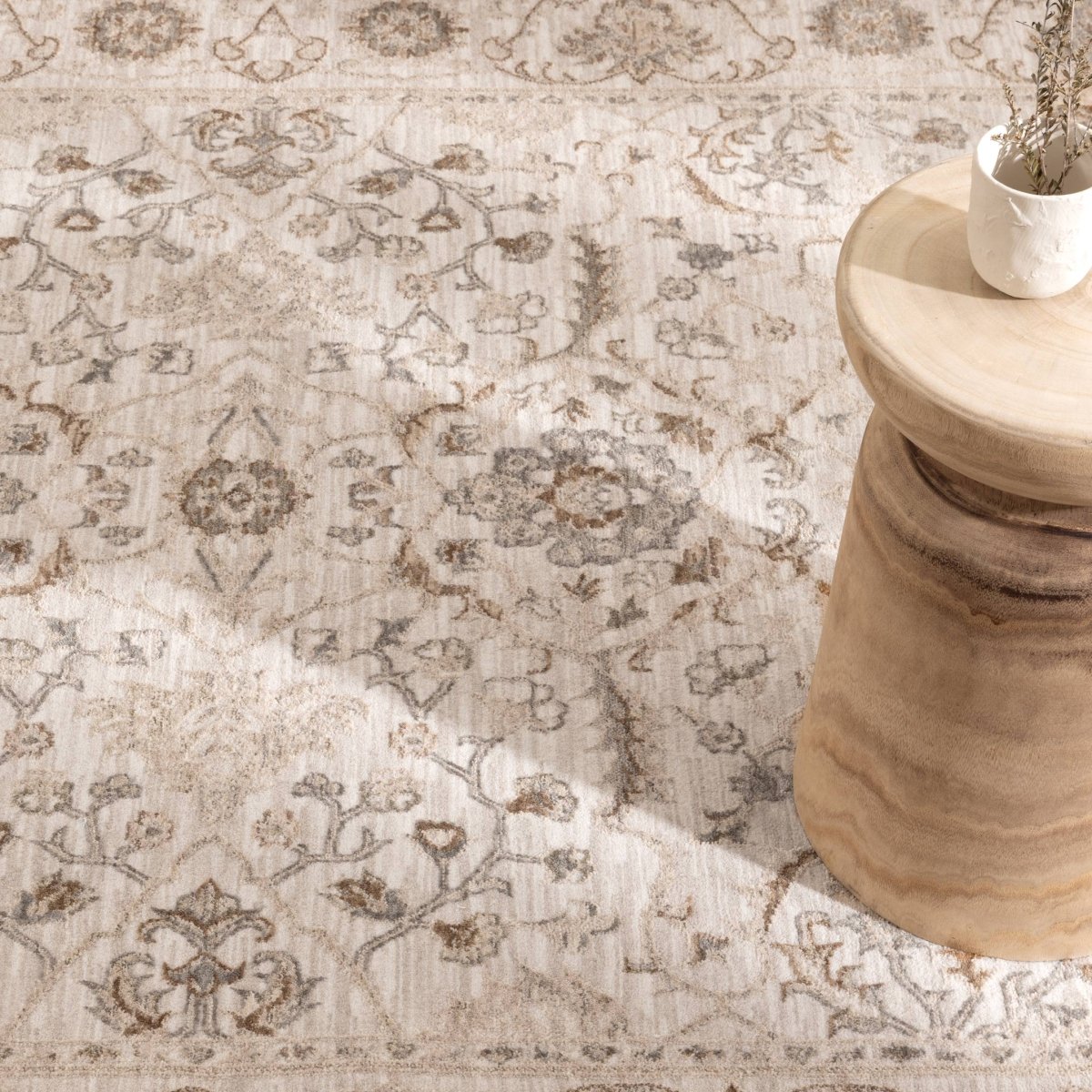 Roselle Ivory Multi Vines Vintage Rug