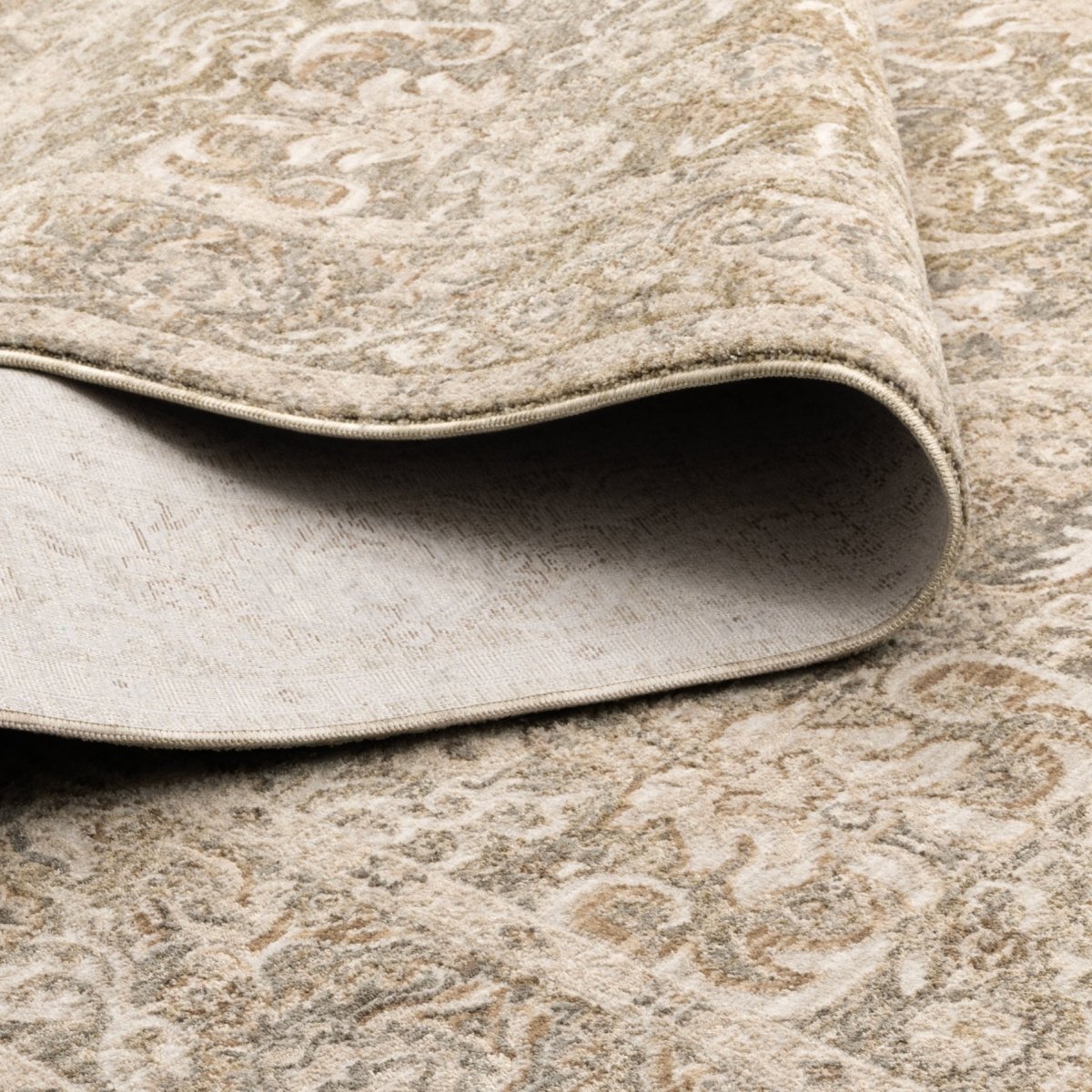 Roselle Regal Green Beige Vintage Rug