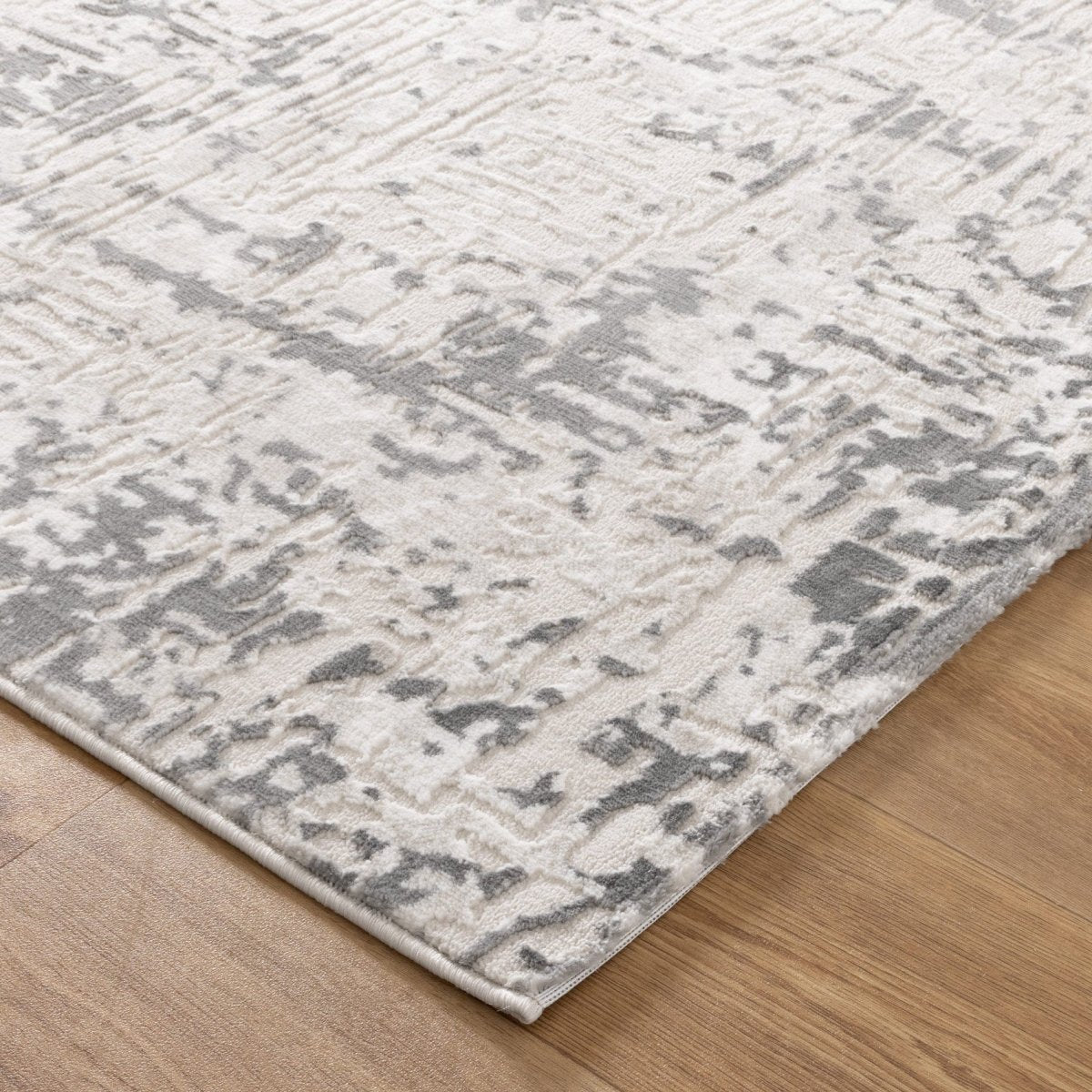 Rumi Cream Grey Contemporary Rug