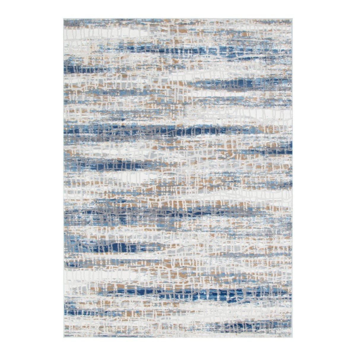 Sustaina White Dark Blue Modern Rug