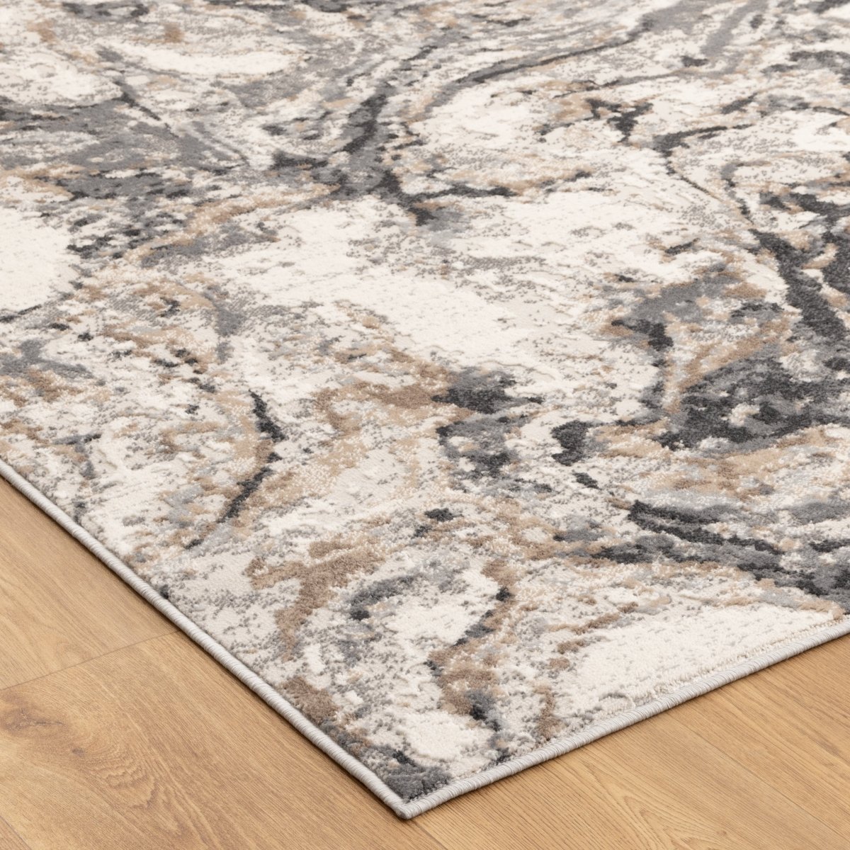 Sustaina White Dark Grey Modern Rug