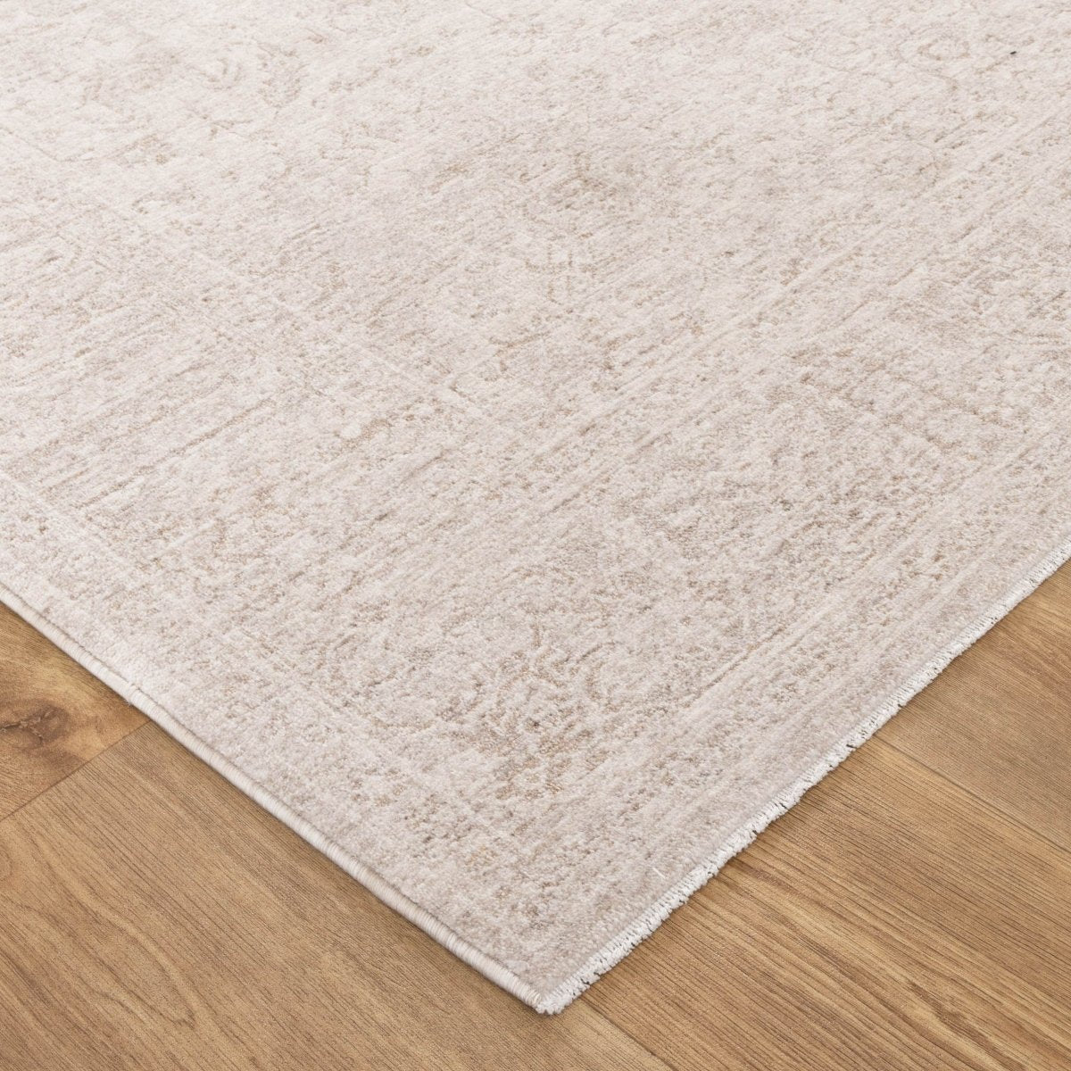 Tarra Distressed Border Beige Rug