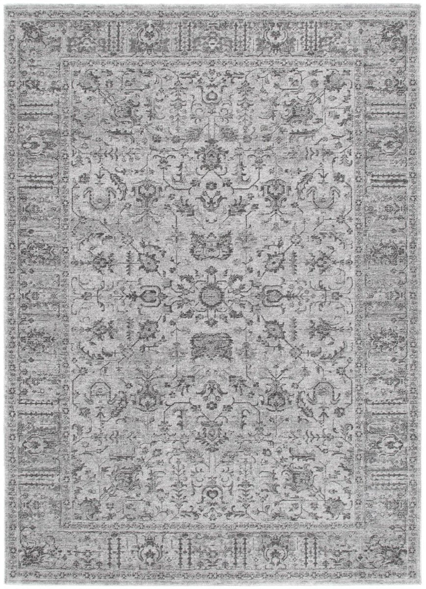 Tarra Distressed Border Grey Rug