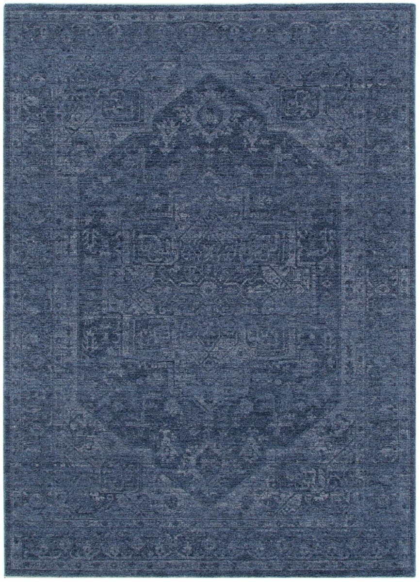Tarra Distressed Medallion Blue Rug
