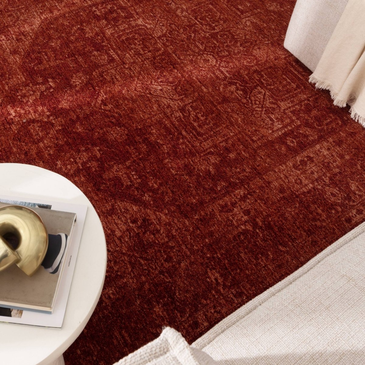 Tarra Distressed Medallion Rust Rug