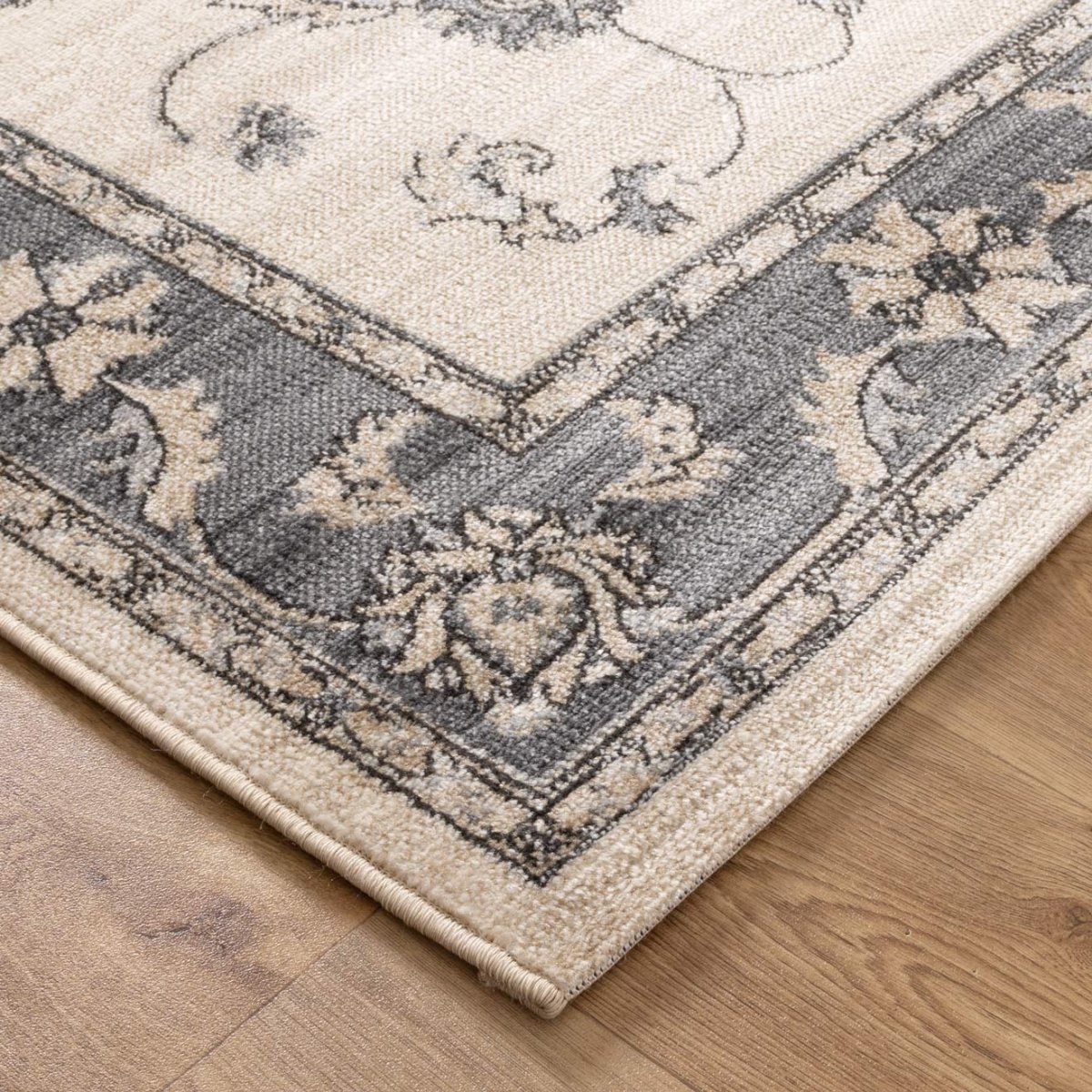 Vivid Cream Grey Rug