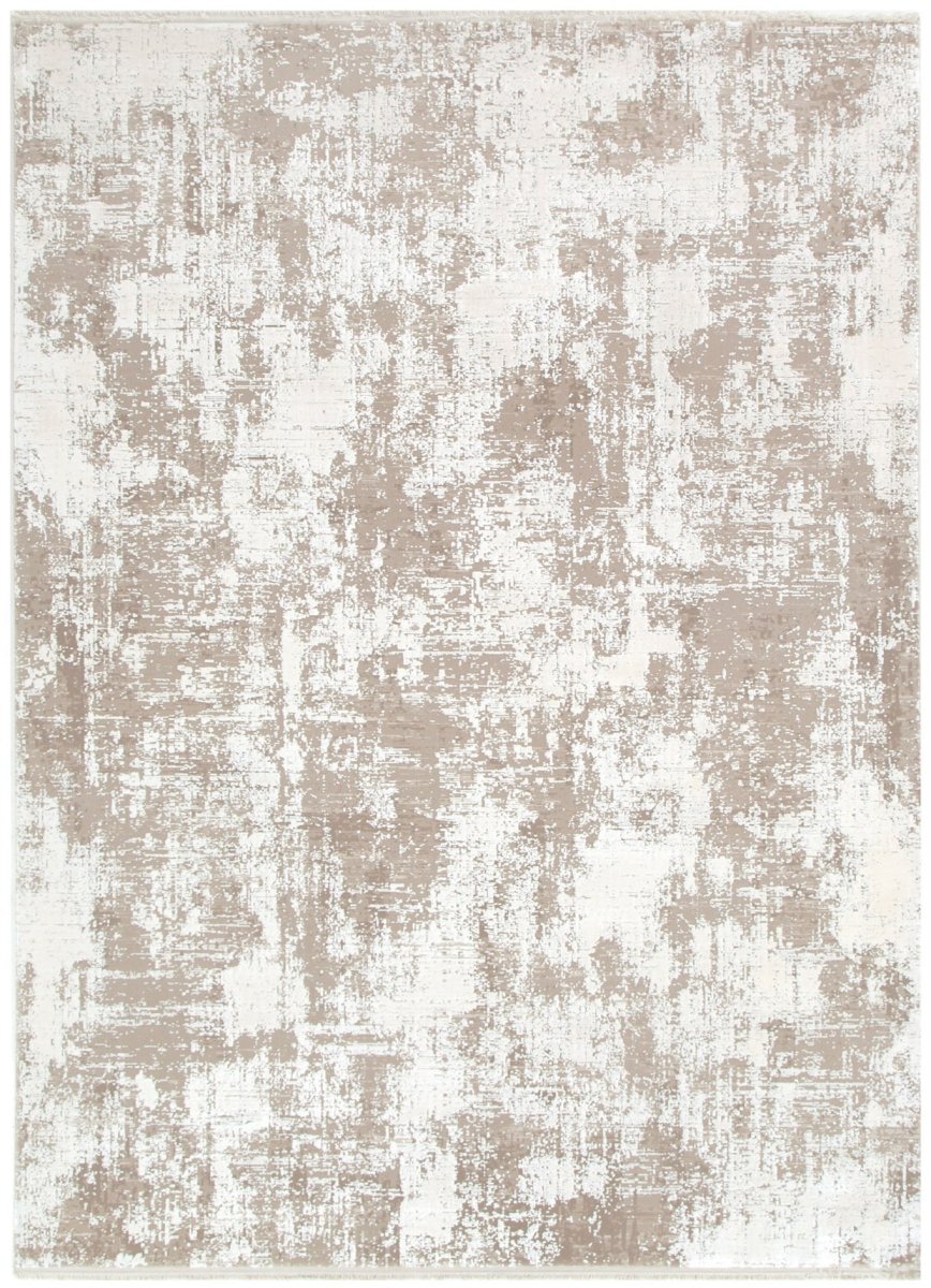 Walwa Distressed Beige and White Modern Rug