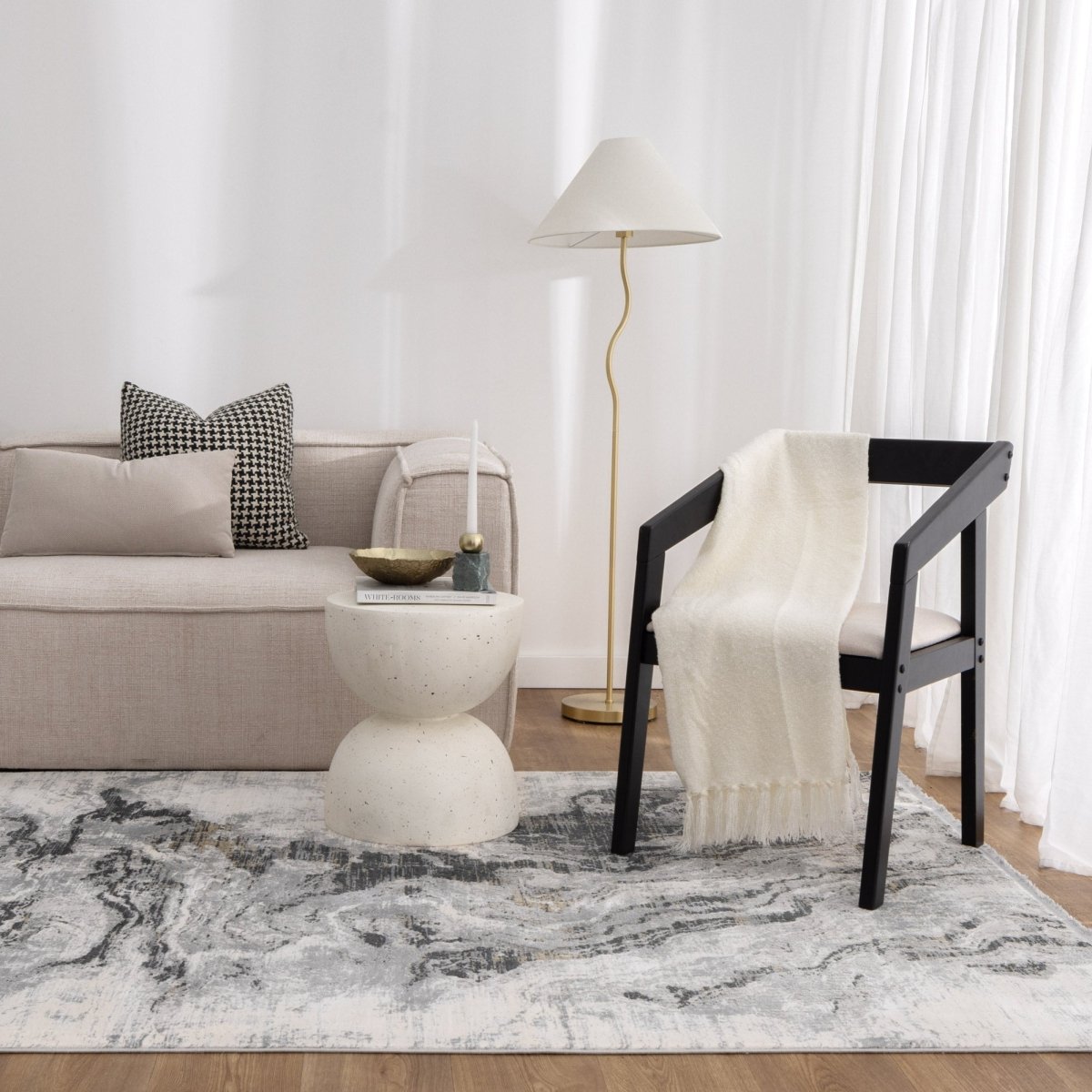 Walwa Marble Grey Modern Rug