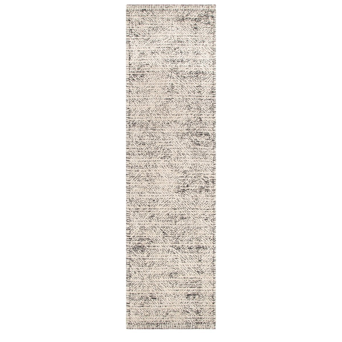 Zenda Distressed Diamonds Cream Charcoal Rug