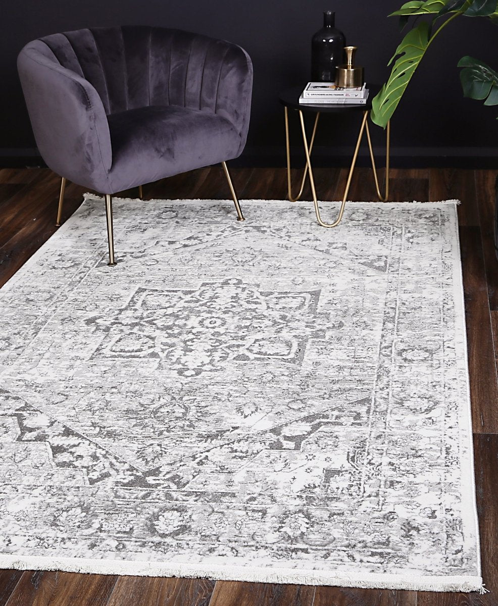 Celestial Classic Vintage Grey Rug - Ruggy