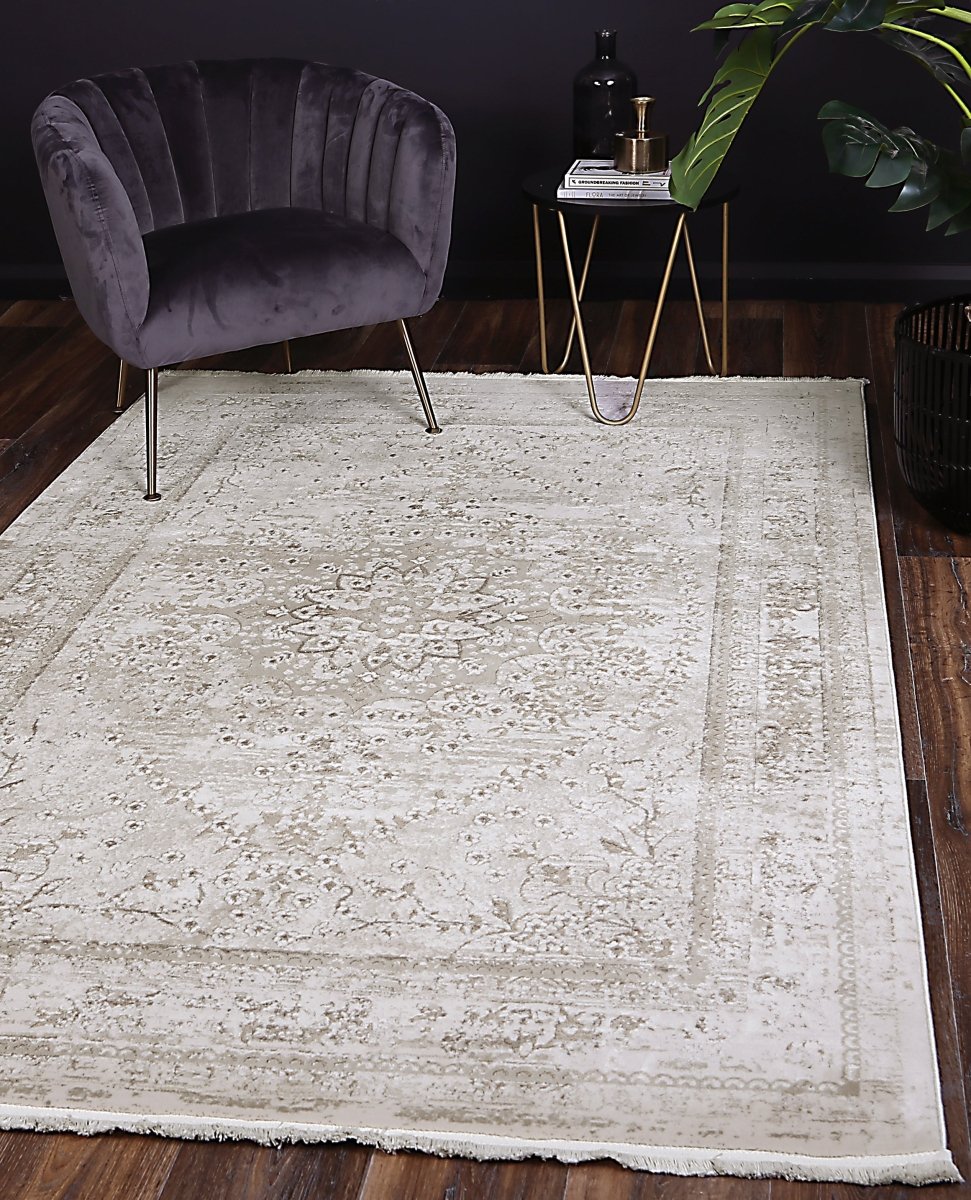 Celestial Vintage Medalion Beige Rug - Ruggy