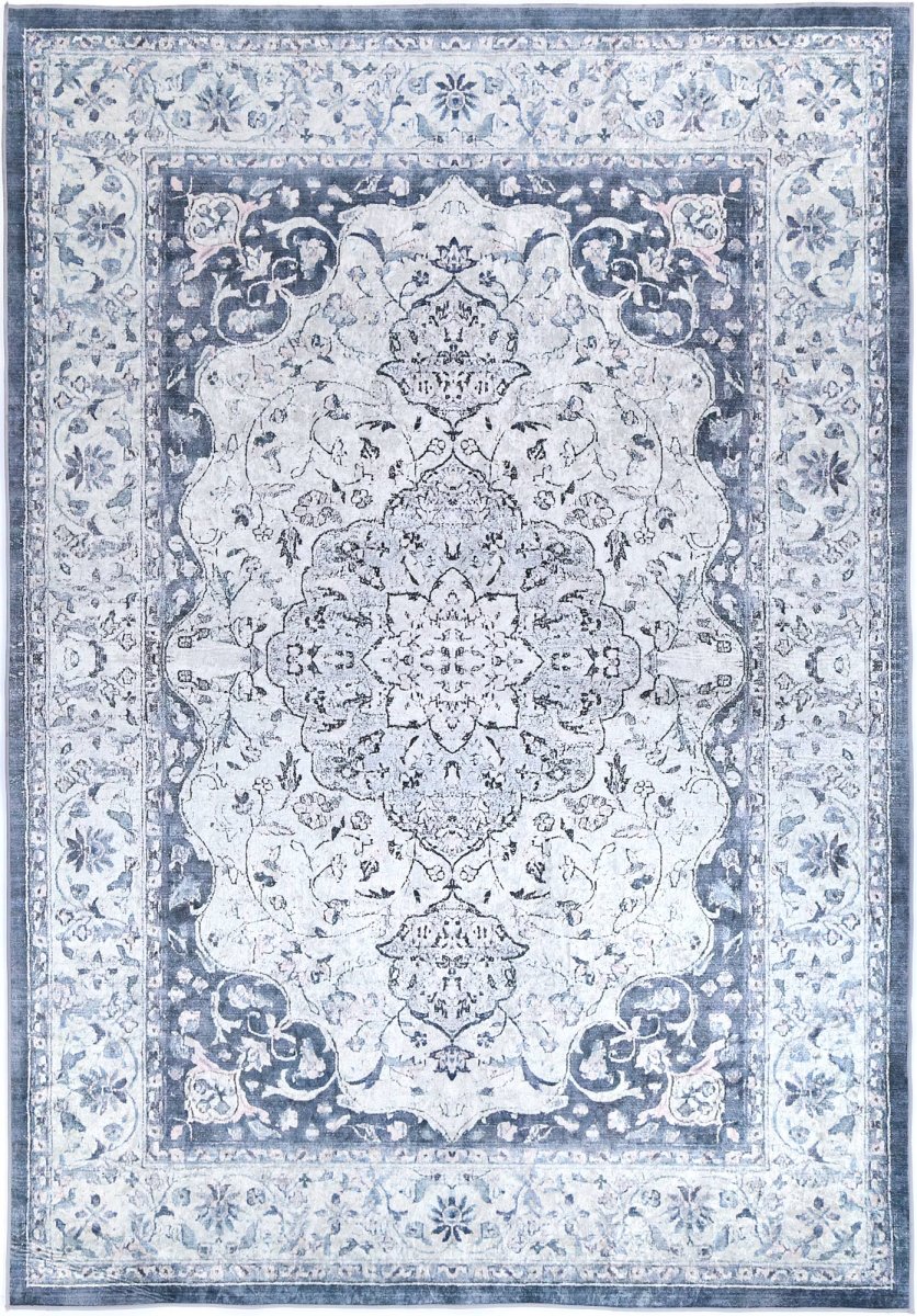 Dazzle Transitional Blue White Rug - Ruggy