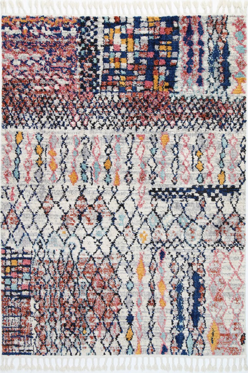 Divine Vintage Boho Fes Silver Pink Rug - Ruggy