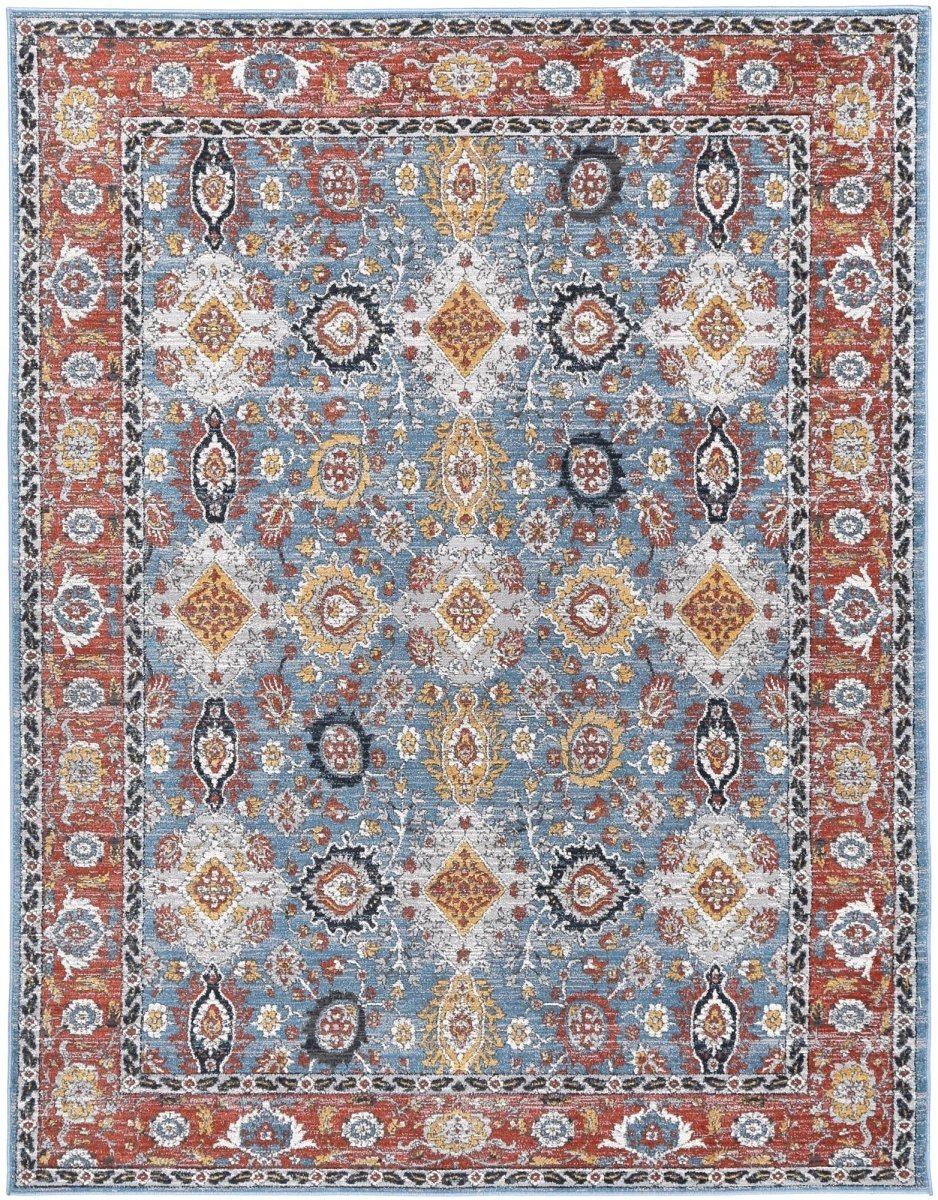 Lagoon Transitional Charcoal Blue Rug - Ruggy