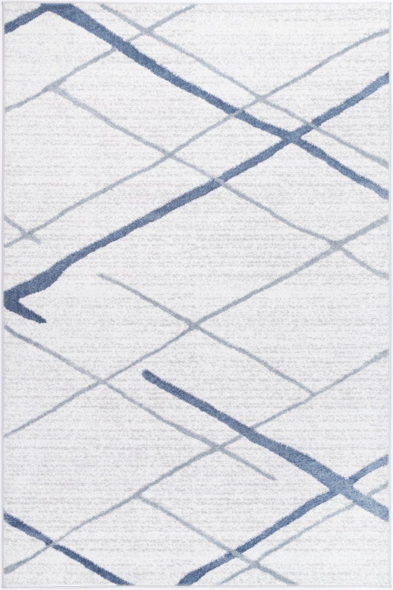 Limerence Abstract Stripe Light Blue Rug - Ruggy