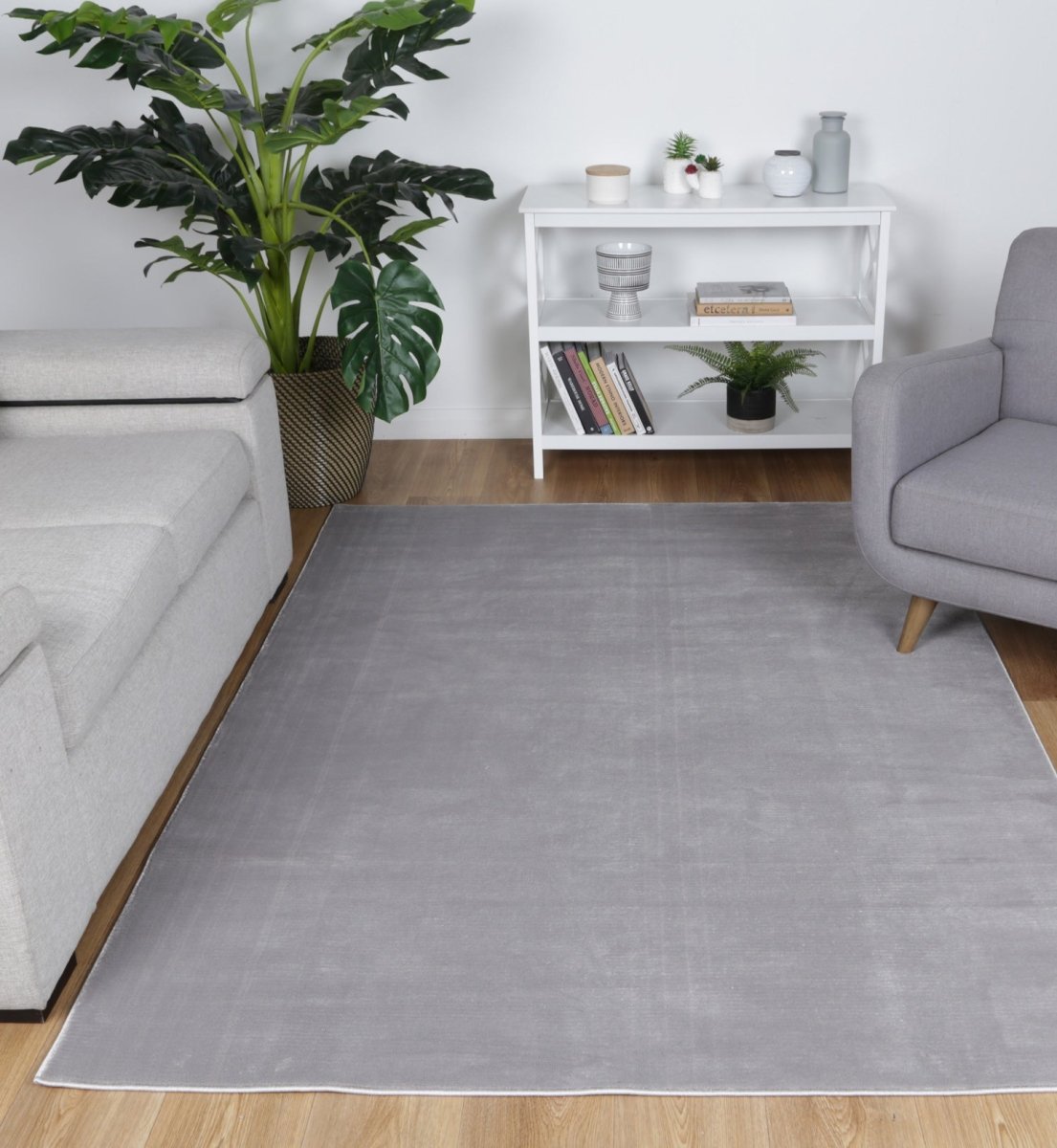 Luxura Silver Wool Rug - Ruggy