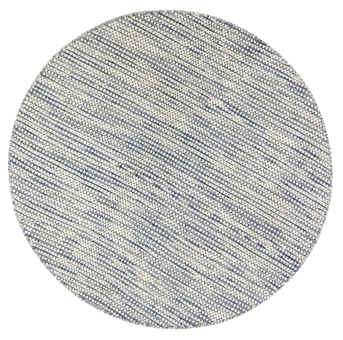 Majesty Blue Reversible Wool Round Rug - Ruggy