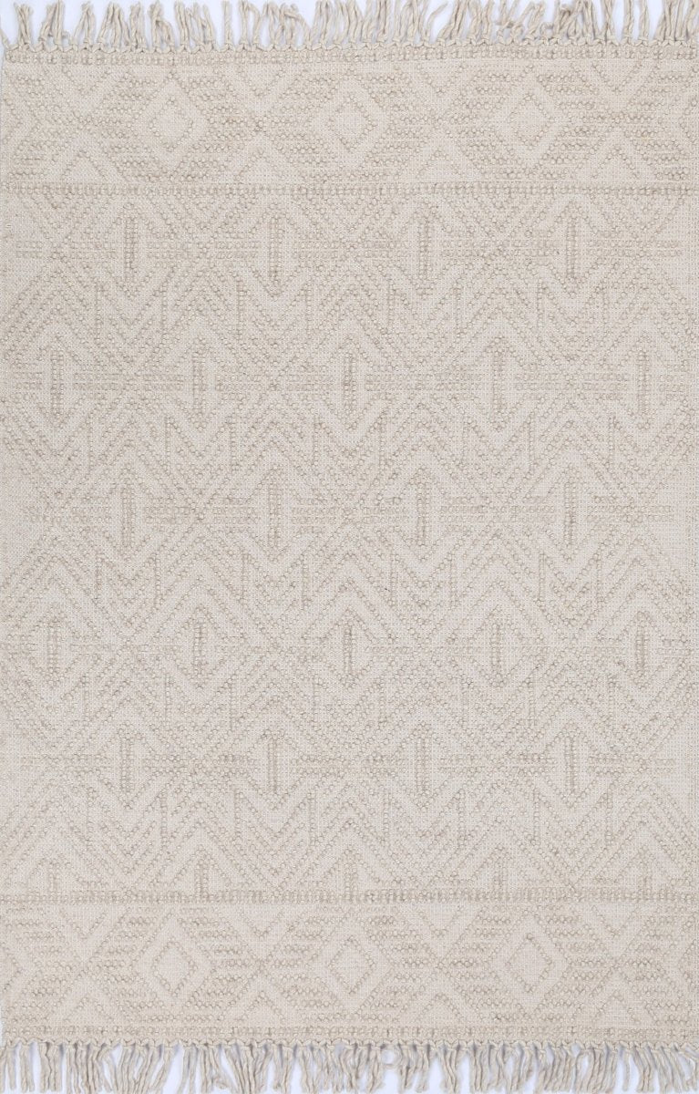 Marco Tribal Beige Wool Rug - Ruggy
