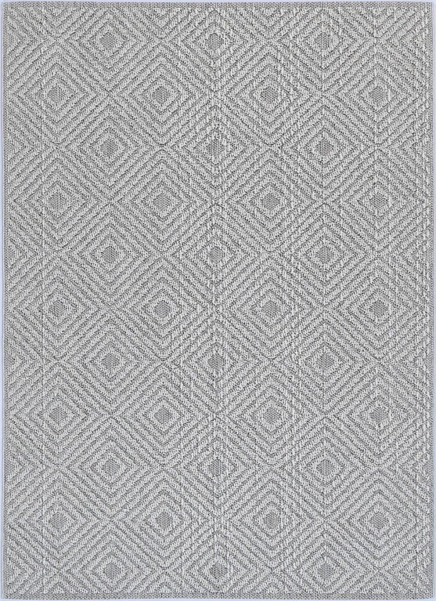 Marique Fugui Grey Geometric Flatweave Rug - Ruggy