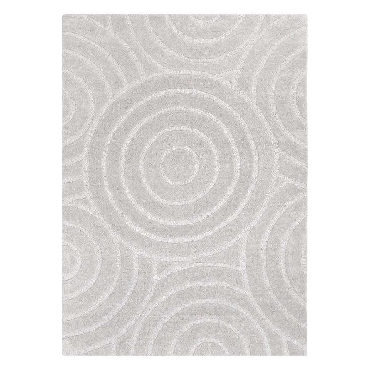 Nirvana Circles SILVER Wool Rug - Ruggy