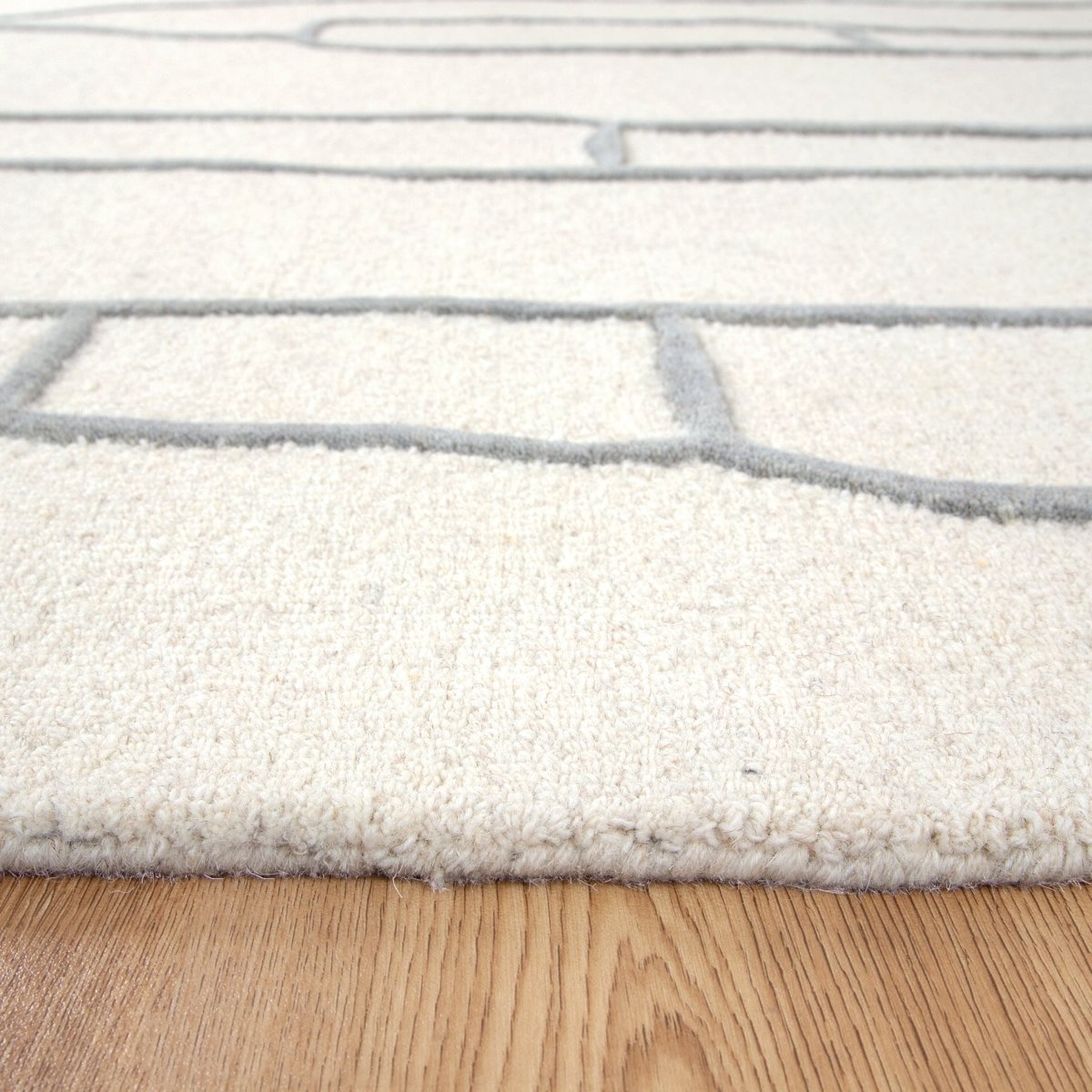 Nirvana Sketch IVORY/GREY Wool Rug - Ruggy
